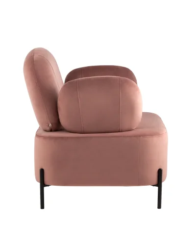Кресло Кэнди велюр пыльно-розовый УТ000035880 Stool Group, розовый/велюр, ножки/металл/чёрный, размеры - ****860*790мм фото 5